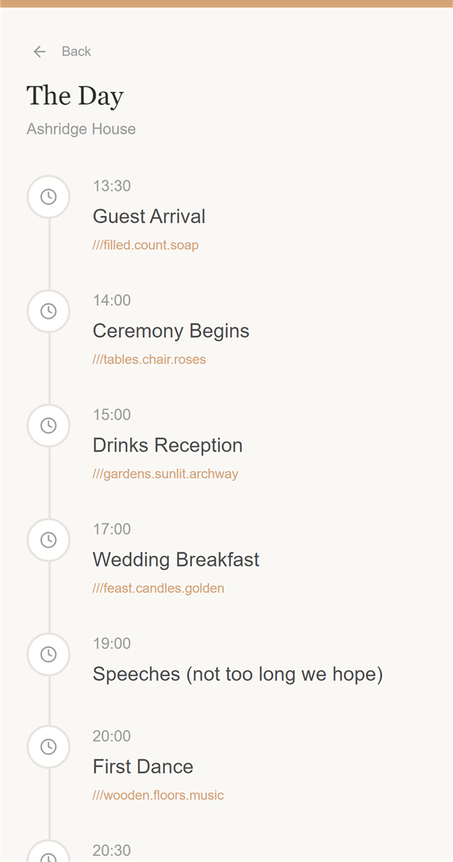 The live day-of timeline
